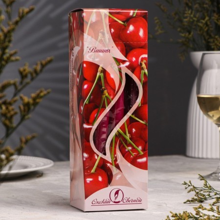Candle Antique aromatic "cherry", 2.3x 24.5 cm, 5 hours, 55 g, burgundy-2