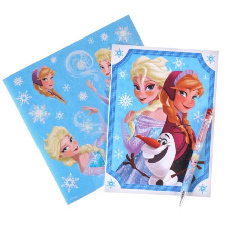 Chancellery set "Happy New Year", A6 notebook, pen, stickers, cold heart-4