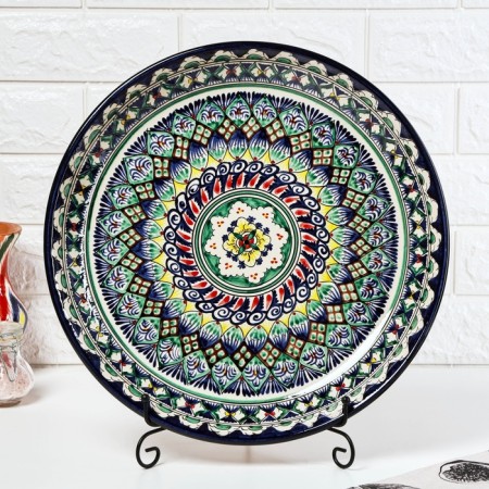 Largan Rishtan ceramics "Patterns", 36 cm, Blue Mix-1