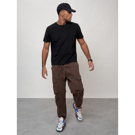 Cargo jeans men, size 52, brown color-7