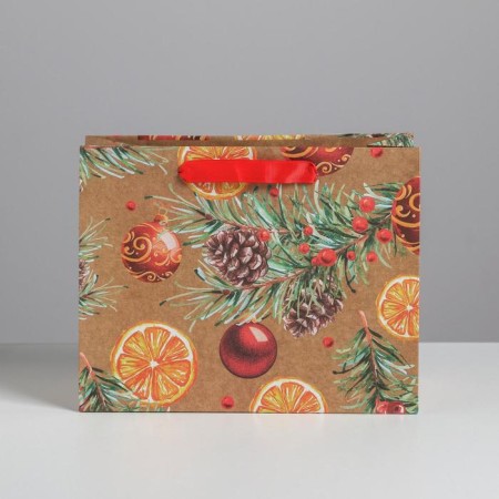 Craft horizontal package "New Year's balls", MS 23 x 18 x 10 cm, New Year-2