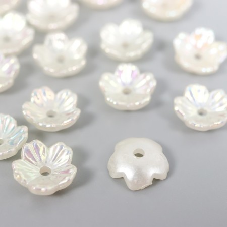 Beads for creativity plastic "Flower" set 25 pcs pearl mother of pearl 0.8x0.8 cm-2