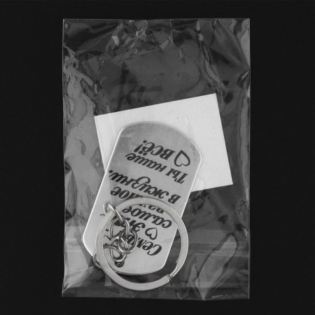 Key keychain token "Take care of yourself", 9.5 x 2.7 cm-4