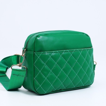 Bag Cross-Bodi with a zipper, green color-4