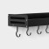 Suspended shelf, 6 hooks, 40 × 13.5 × 5.5 cm, black color, aluminum