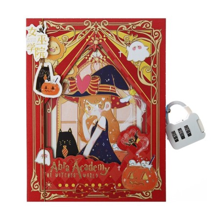 Notebook in a gift box A6, 96 sheets, a color block, on an anime castle, mix-3