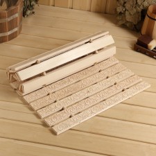 Rug-lane for a bath, wooden, embossing Russian patterns, 45x100 cm