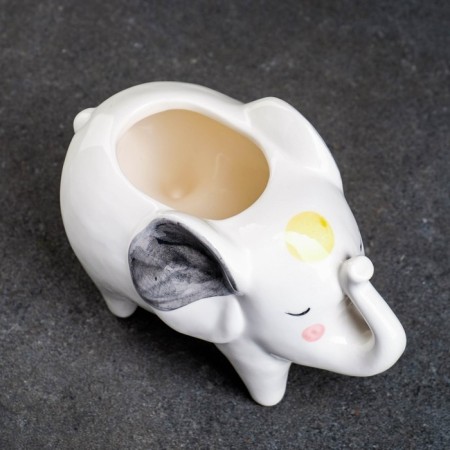 Kashpo "Elephant Plato" Bely, 16x9x13cm-4