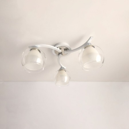 Ceiling chandelier Citilux "Christie" CL152130, 44x44x19 cm, 3x75W, E27, white color-5
