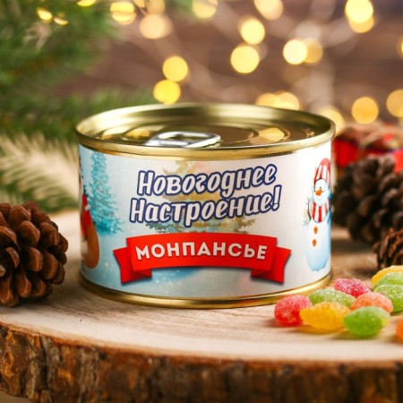 Monpensier "New Year's mood", Caramel Lollice in a tin bank, 140 g