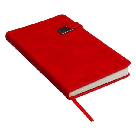 Diary of a low -up A5, 136 Premier sheets, solid cover, artificial leather, lies, magnetic refuge, beige block 70 g/m2, red-2