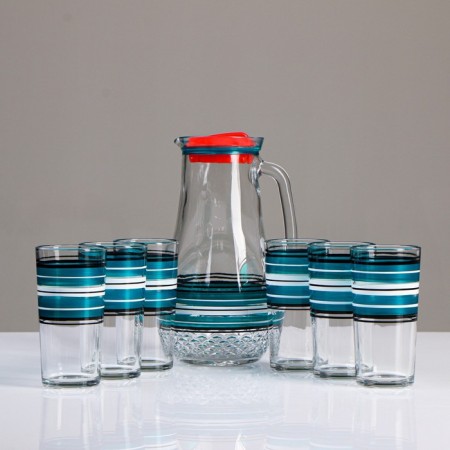 Set for Juice "Biryuza" art painting, 6 glasses 1250/200 ml