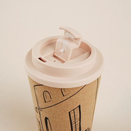 A glass with a cork sl Home “Tira”, 350 ml, 9.5 × 9.5 × 14.5 cm, beige color-2