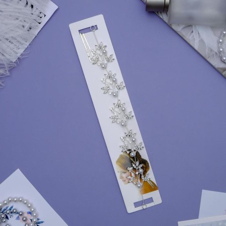 Hair accessory "Treasure of the Seas" (on invisible) branches, 27.5cm, silver-1