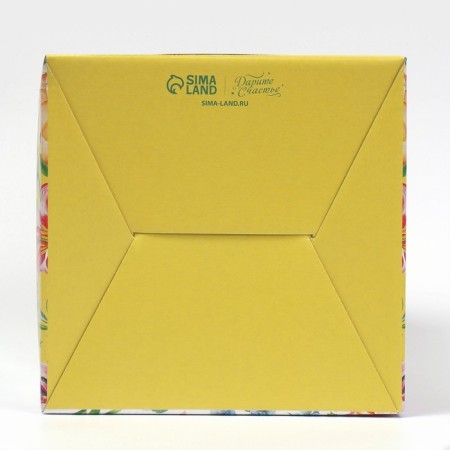 Confectionery box with a window, a chest, packaging, “watercolor flowers” ​​20 x 20 x 20 cm-6