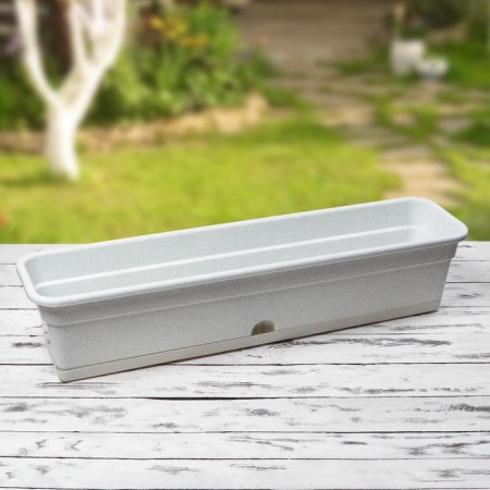 Balcony box for flowers, 16 l, 80 cm, color marble-7