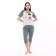 Female set (T -shirt, Bridges), green color, size 56