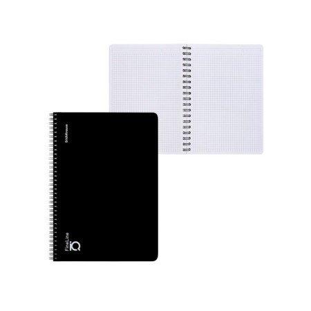 Notebook B5 100 sheets, a cage on a spiral, erichkrause, "iq fineline classic" plastic cover black