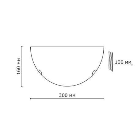 Bra Sonex. ONDINA, 100W, E27, 300x160 mm, white color-1