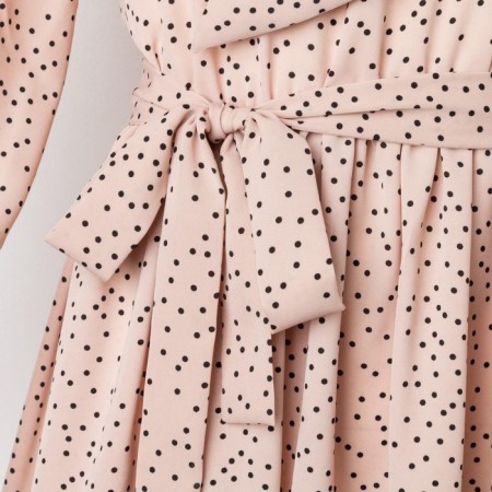 Women's dress with a bow Mist R.48, beige-8