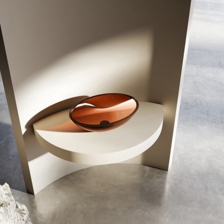 ABBER KRISTALL AT2802OPAL sink, invoice, 500x350x150 mm, brown-1