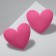 Earrings Metal "hearts" cartoon, pink color