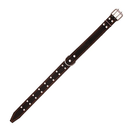 Collar leather embossed single-layer, dimensionless, 74 x 4.5 cm, Osh 35-65 cm, mix of flowers-7