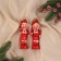 Jewelry decoration "Nutcracker" (set 2 pcs) 14x3 cm, white-red