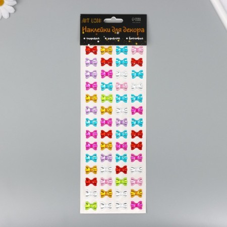 Stick plastic rhinestones "Cute bows" 10,5x32 cm