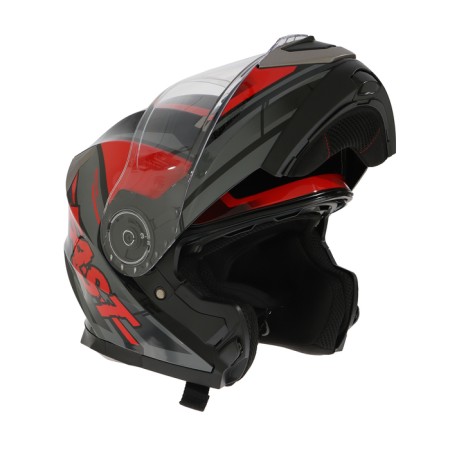 Modular helmet with two visors, size XXL (61), model-BLD-160E, black and red-3