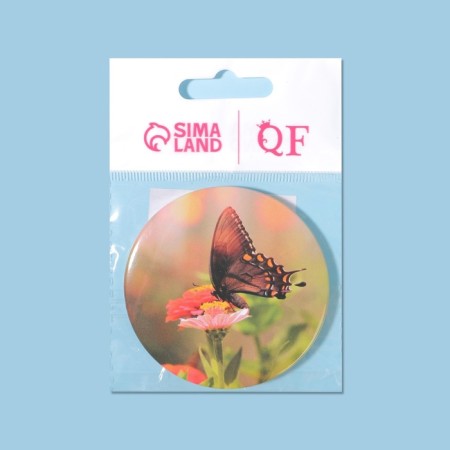 Pocket mirror "butterflies", d = 7 cm, color mix-5