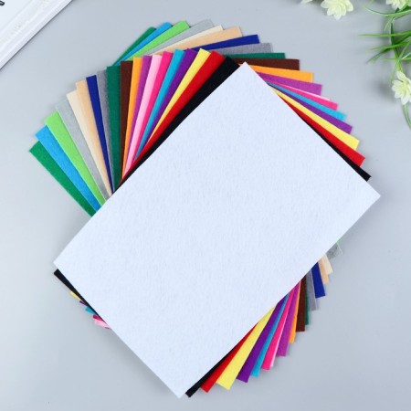 A set of felt (soft) 1 mm 20x30 cm 20 sheets. Assorted