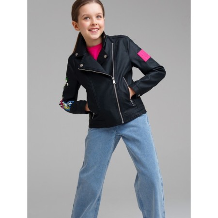 Eco -leather jacket for PlayTode girl, height 134 cm-4