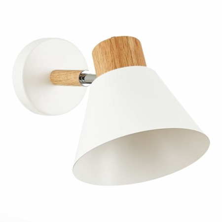 Wall lamp EVOLUCE. Sle103701-01. BUVE. 1x60 watts, E27, 16x18 cm, color light wood, white-1