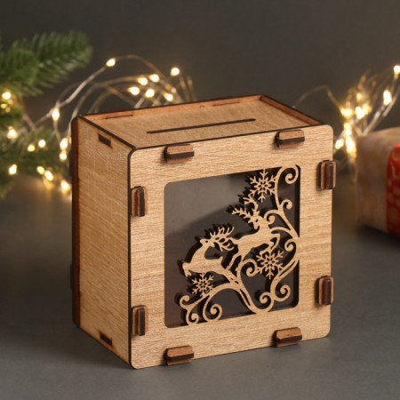New Year's piggy bank "Deer" 12x12x9 cm