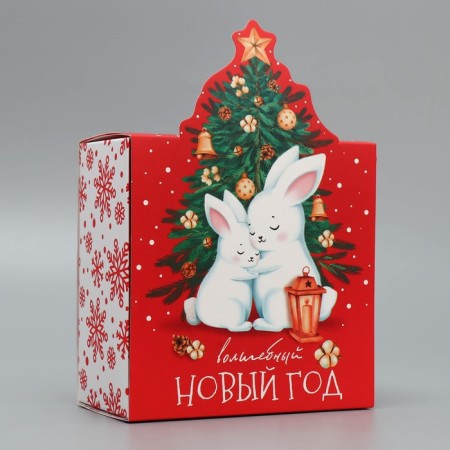 Folding box "Magic New Year", bunnies, 15 x 15 x 8 cm, new year-3