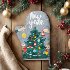 Варежка-прихватка "New year" 20х28см, саржа, 100% хлопок, ватин 250г/м2