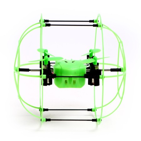 A quadrocopter radio -controlled Drone works on the battery, the color is green-1