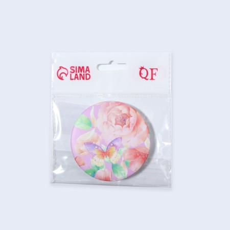 Folding mirror "flowers", d = 7.5 cm, pink color-6