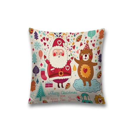 Decorative pillowcase "Santa Claus with a bear", on a zipper, size 45x45 cm