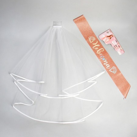 Carnival set "Bride" (veil + tape)-3