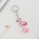 Key keychain "Pink Flamingo", metal
