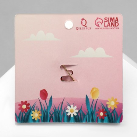 Broach "Bunny" with a flower, colored in gold-3
