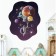 Interior color plastic sticker "Cosmonaut with planets-shawls" 30x45 cm