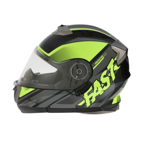 Modular helmet with two visors, size XXL (61), model-BLD-160E, black and yellow-8