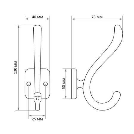 Furniture hook Cappio Smile, two -rod, black-7