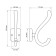 Furniture hook Cappio Smile, two -rod, black