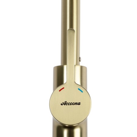 ACCOONA A4594AW kitchen mixer, single -leaf, high spout, brass, gold-2