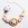 Holder for the nipple - dummy "heart", wooden, purple color