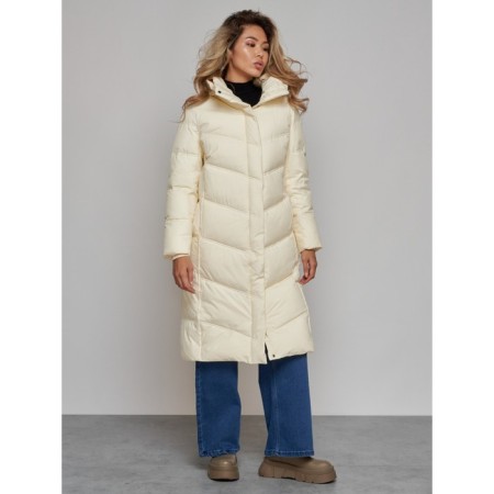 Coat insulated winter female, size 50, light-beige color-3